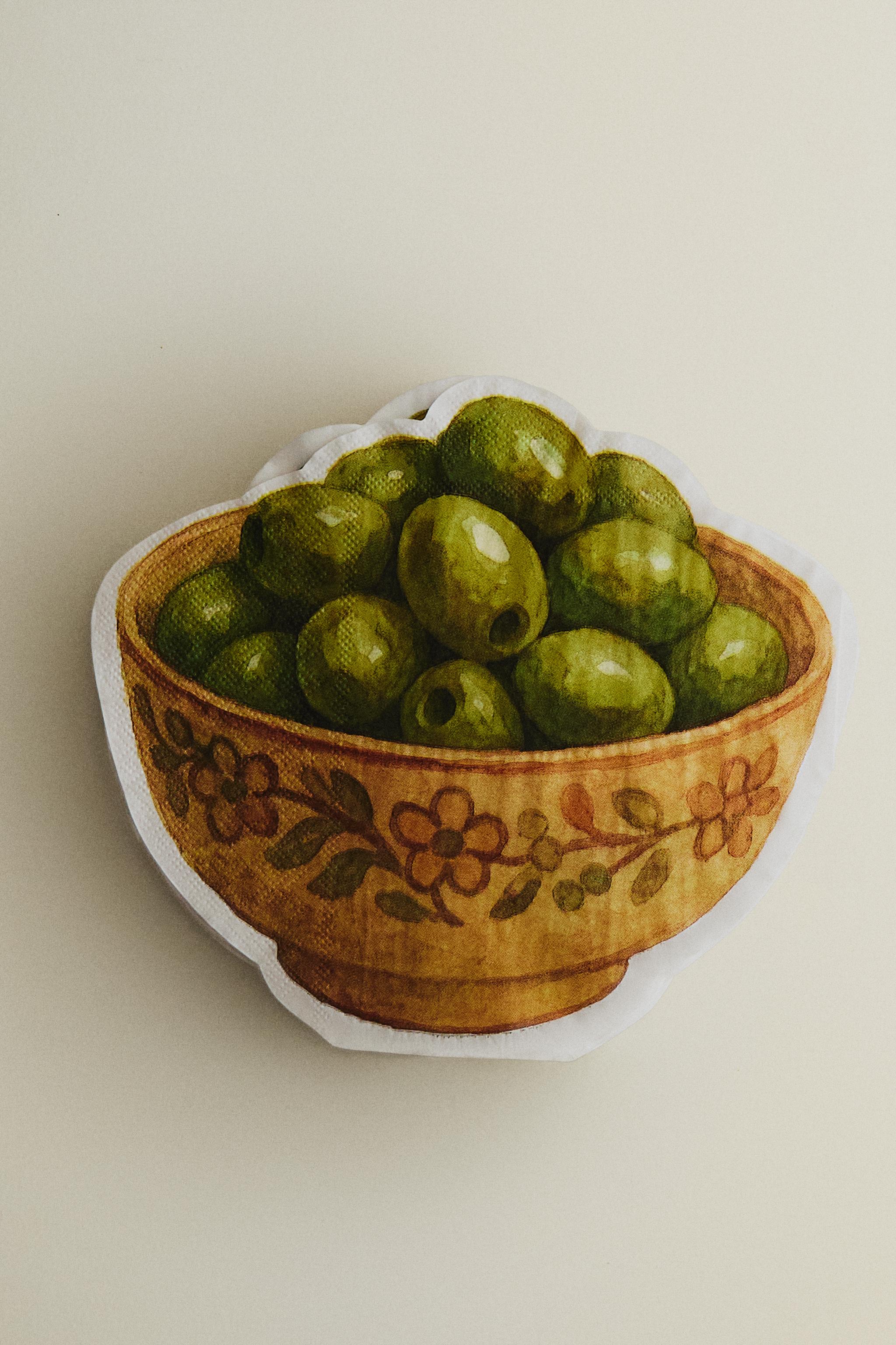 LOT SERVIETTES PAPIER OLIVES (LOT DE 20)